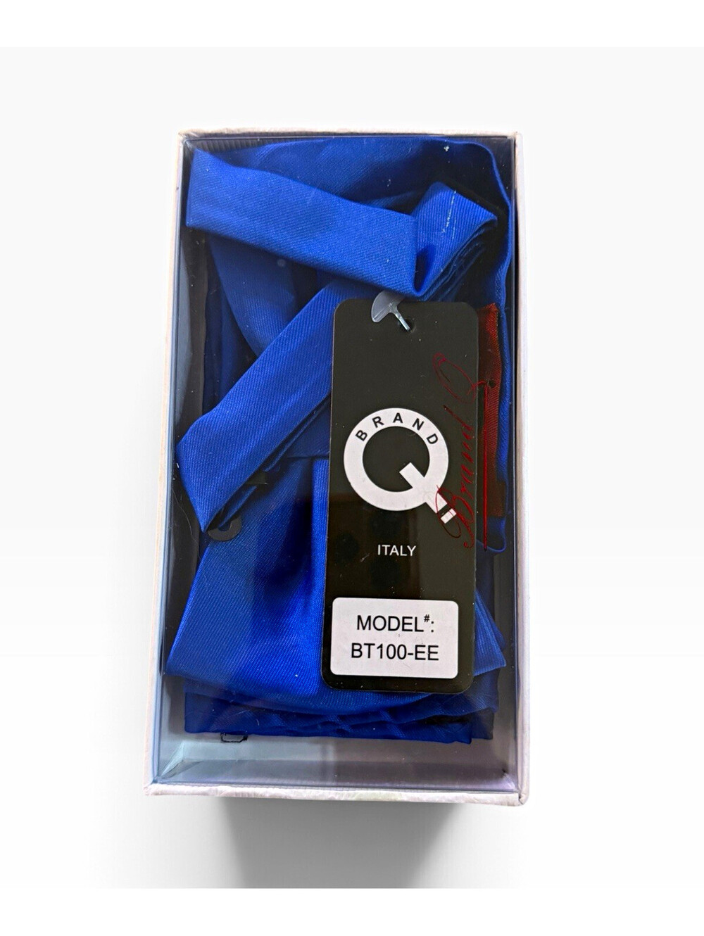 Brand Q Men's Necktie Set Blue Solid Pattern Zipper Style, BT100-EE